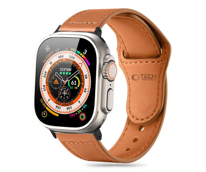 Pasek i akcesoria do zegarków TECH-PROTECT Naturalfit do Apple Watch 44/45/46/49 mm Brown 5906302312634